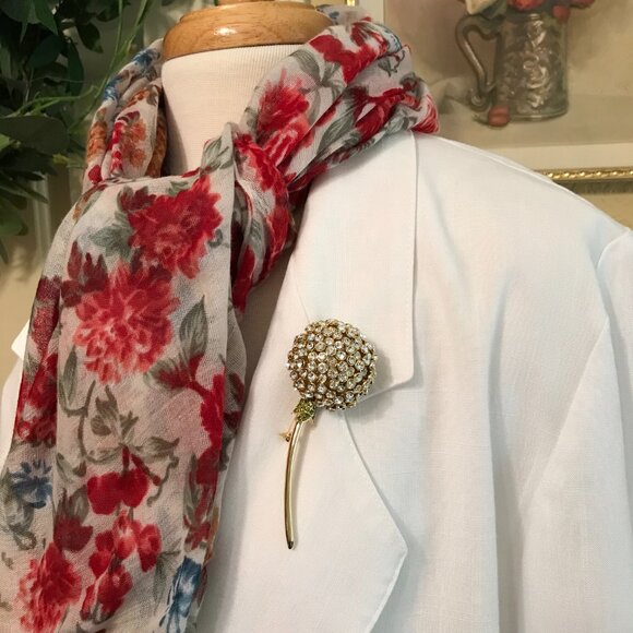 JTV Off Park Multicolor Crystal Gold Tone Dandelion Brooch - Picture 4 of 5